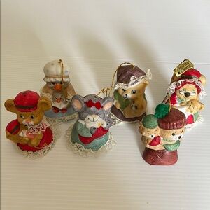 Jasco Vintage Caring Critter Christmas Ornaments